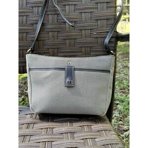 Vintage Designer Etienne Aigner Small Shoulder Bag Purse Black & White Woven